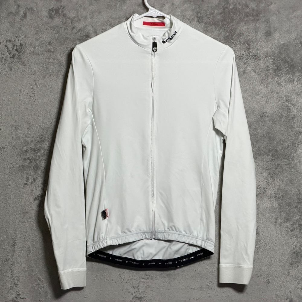 Attaquer Cycling Jacket Womens Medium White A-Line Long Sleeve Full Zip Pocket